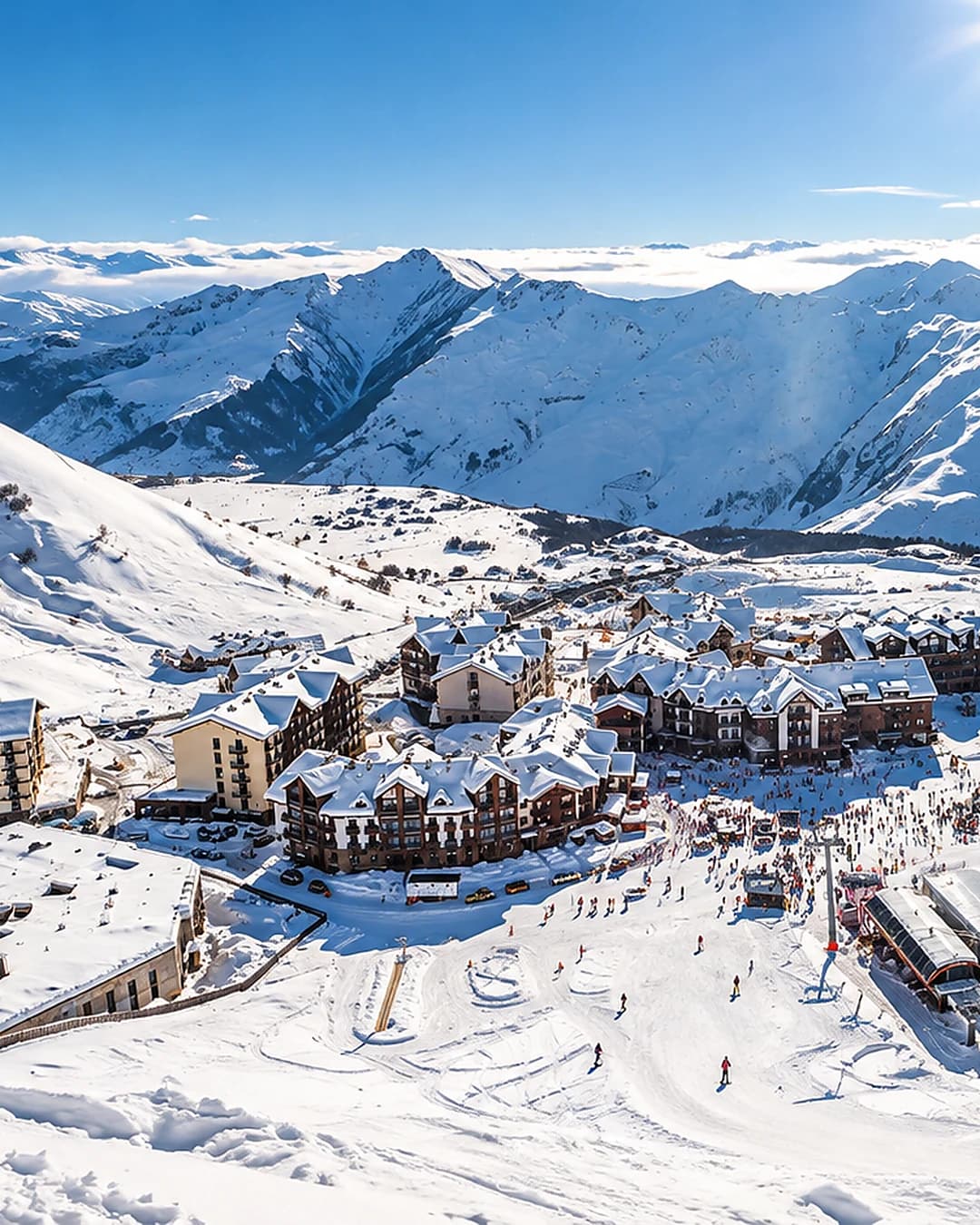 Panoramic winter view of the Gudauri ski resort